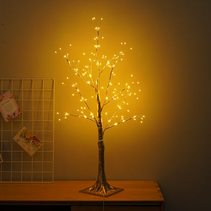 LED Copper Wire Fire Tree Table Lamps