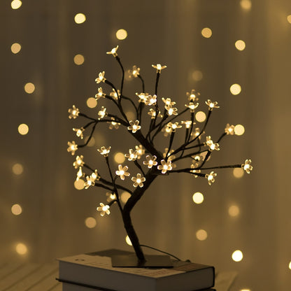 LED Copper Wire Fire Tree Table Lamps