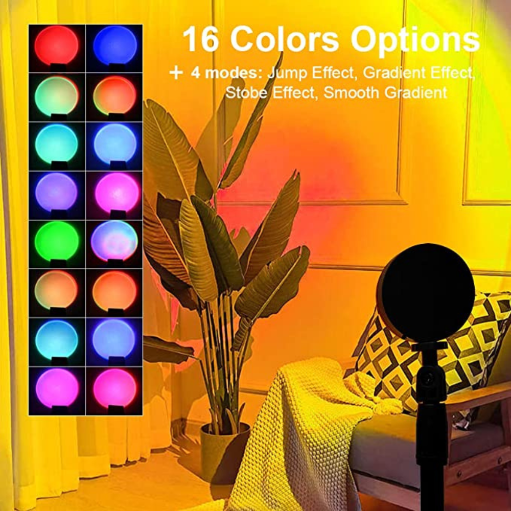 Adjustable Sunset Projection Lamp with 16 Colors