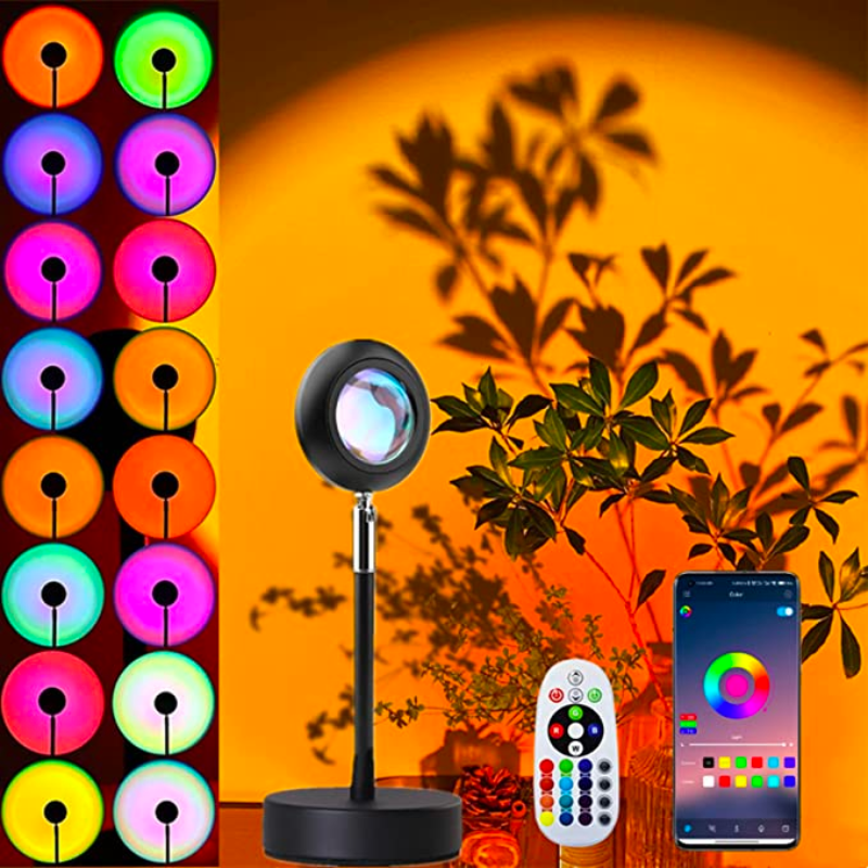 Sunset Projection Lamp,16 Colors Projector Lights Rotation Rainbow